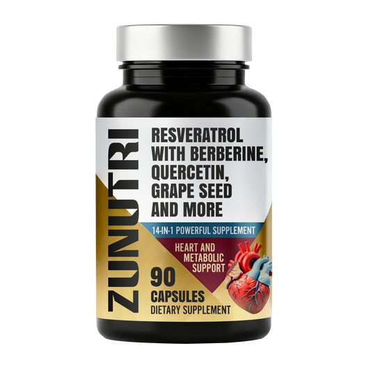 Zunutri® Resveratrol 14-in-1 with Berberine, Quercetin, Grape Seed and More