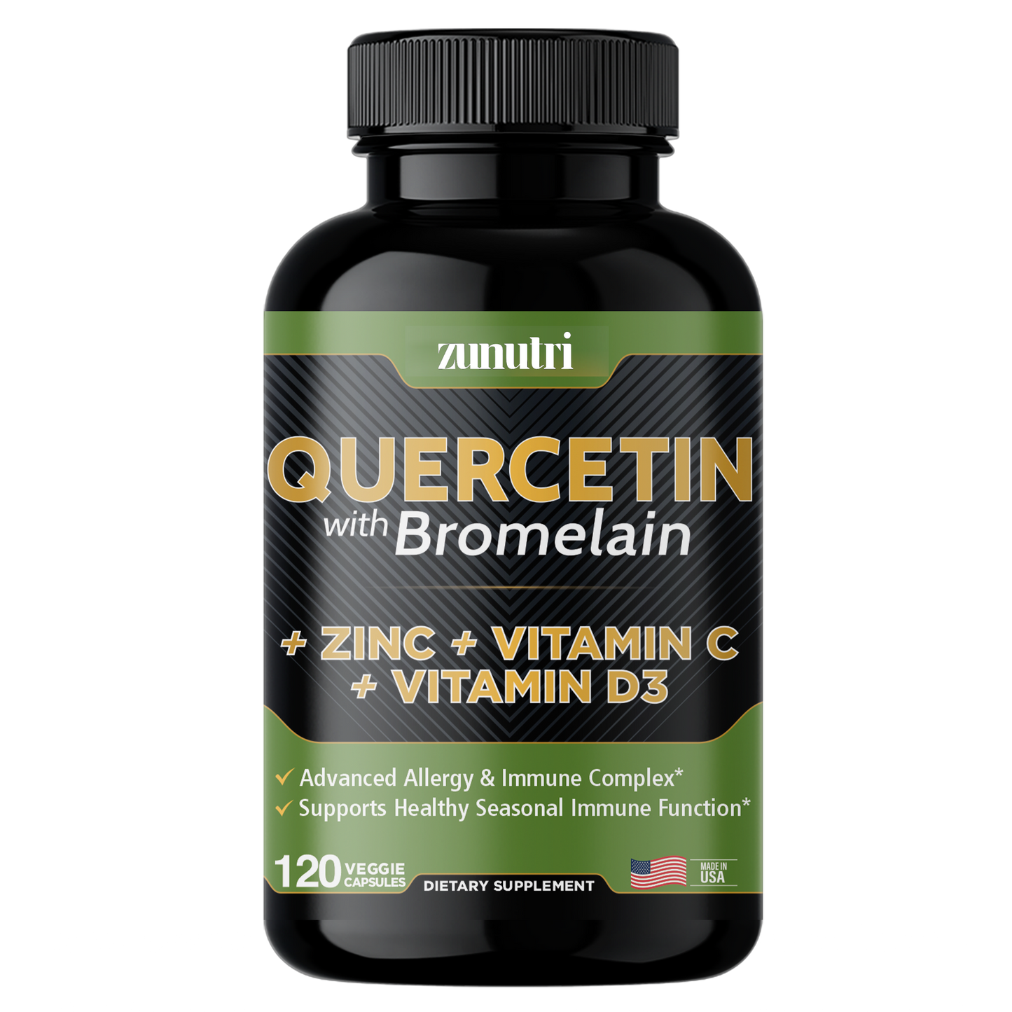 Zunutri® Quercetin with Bromelain + Vitamin C, D3 and Zinc