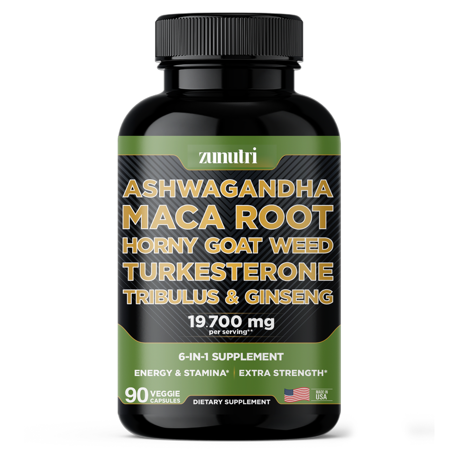 Zunutri® Ashwagandha, Maca Root, Horny Goat Weed, Turkesterone, Tribulus & Ginseng